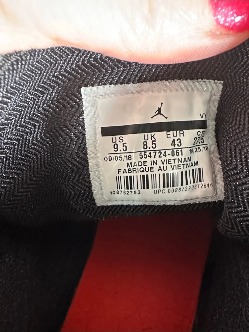 Nike Air Jordan 1 Mid Infrared 23 sneakers in Black and Neon Red